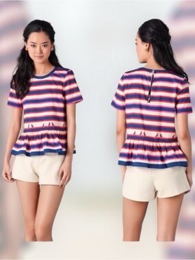 Marc by Marc Jacobs Flavin
Striped Peplum Blouse